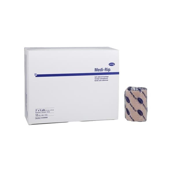 Medi-Rip Cohesive Tan Bandage, 3 Inch x 5 Yard - Box of 12 - Image 1