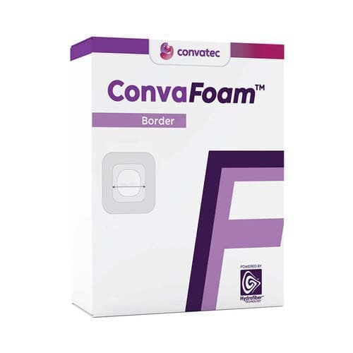 ConvaFoam Border Adhesive Silicone Hydrofiber Foam Dressing, 8" x 8" - Image 1