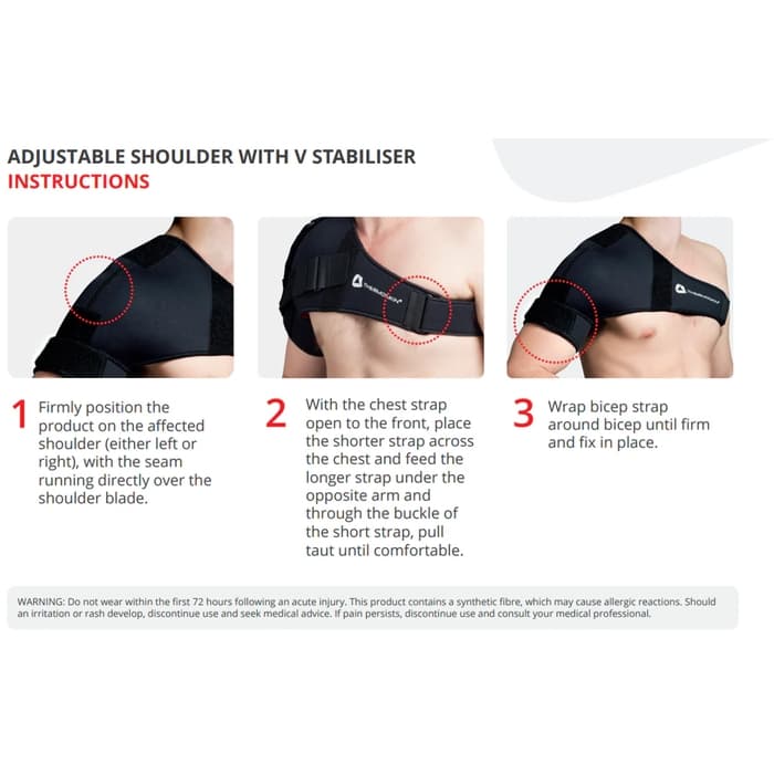 Thermoskin Adjustable Sports Shoulder, Black, One Size - Image 2