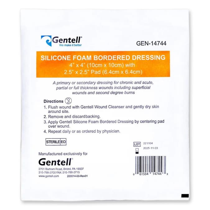 Gentell Bordered Silicone Foam Dressing - Image 3
