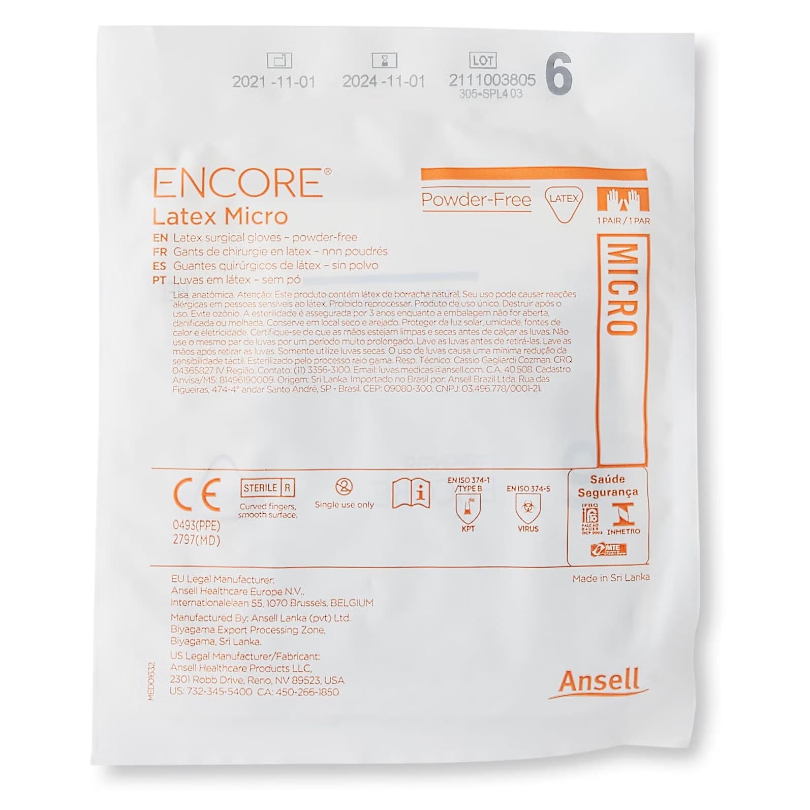 Ansell Encore Latex Micro Surgical Gloves - Image 3