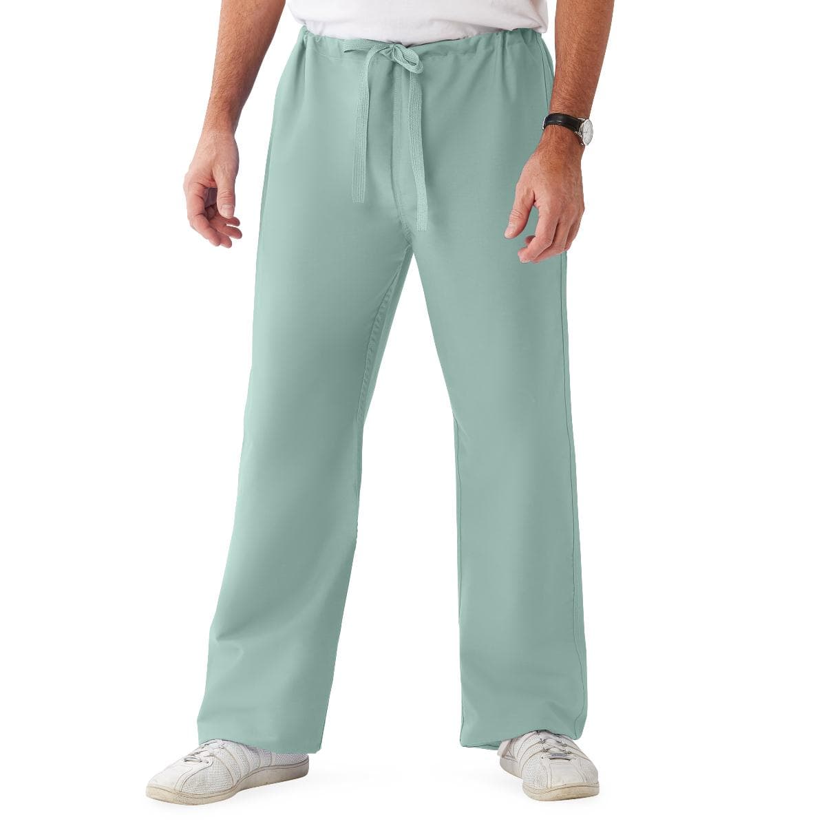 ComfortEase Unisex Reversible Scrub Pants with Drawstring Waist, Seaspray, XL - Image 1