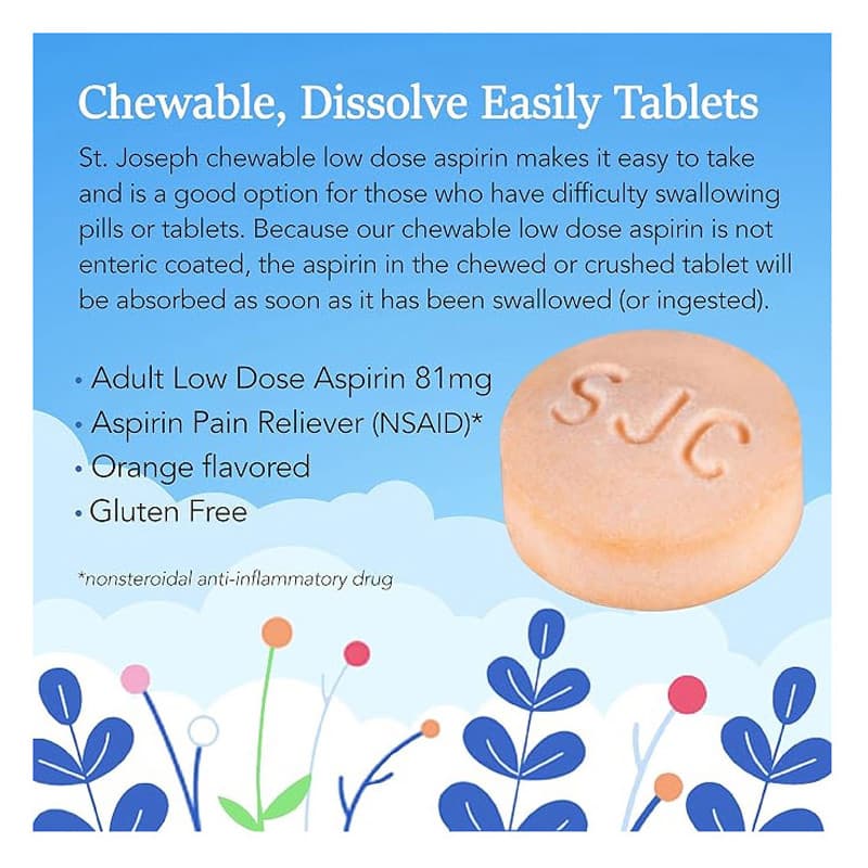St. Joseph Low Dose Chewable Aspirin, Orange, 81 mg, 108 Count - Each - Image 3