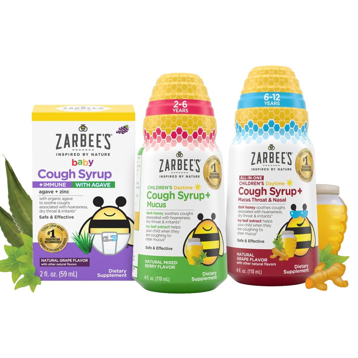 Zarbees Children's Day and Night Cough Syrup + Mucus Relief - Case of 12 - Image 2