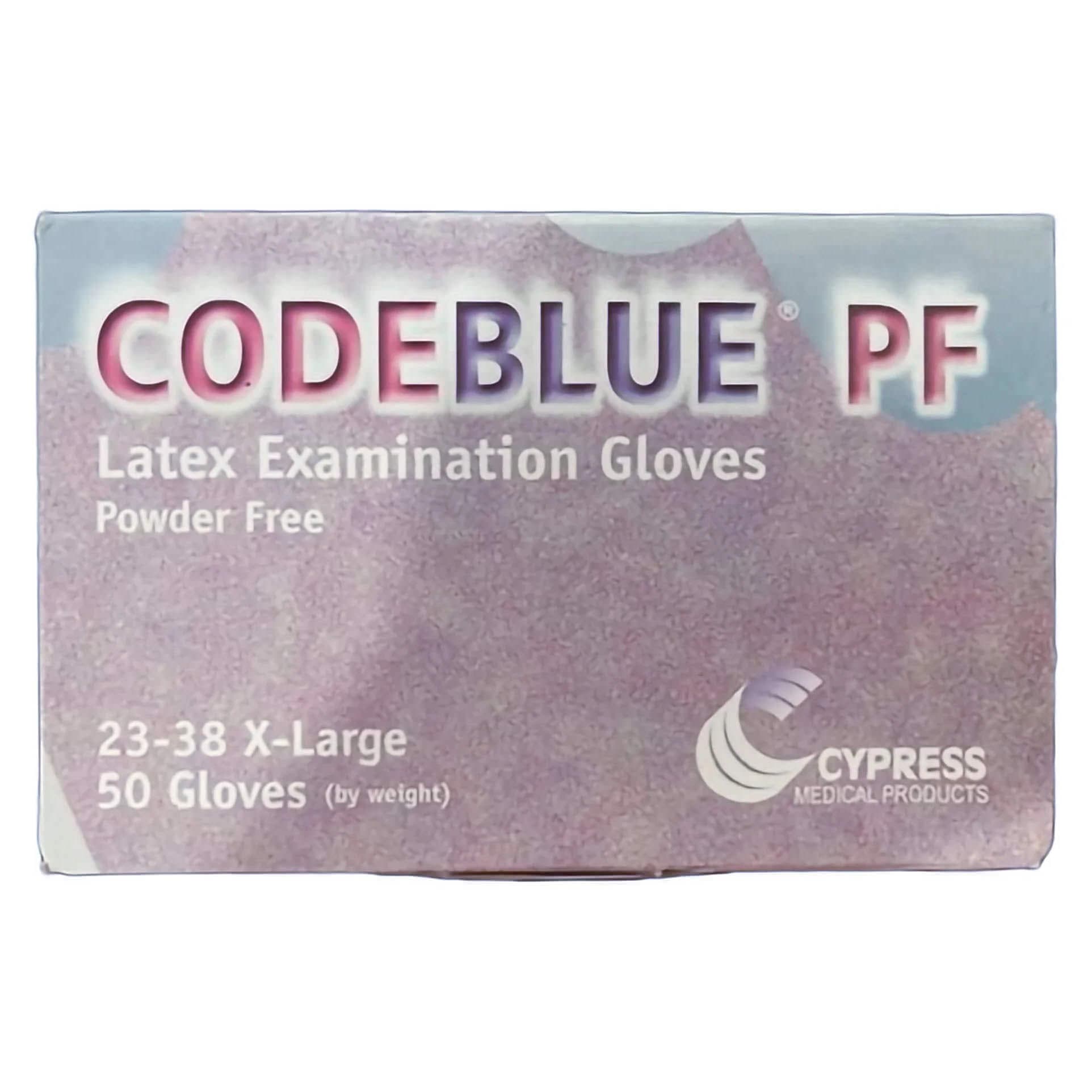 CODEBLUE PF Latex Exam Gloves, Extra Large - Box of 50 - Image 1