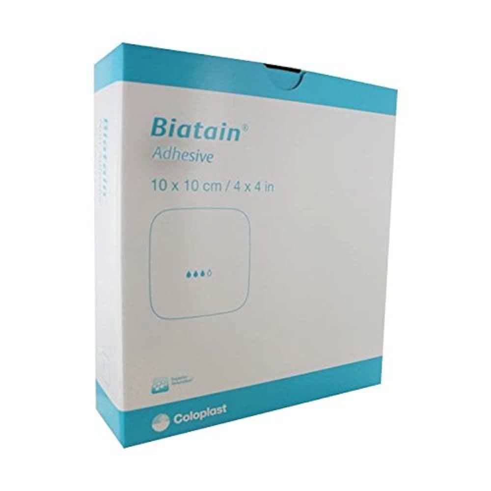 Biatain Adhesive Foam Dressing, 4 x 4 Inch - Box of 10 - Image 1