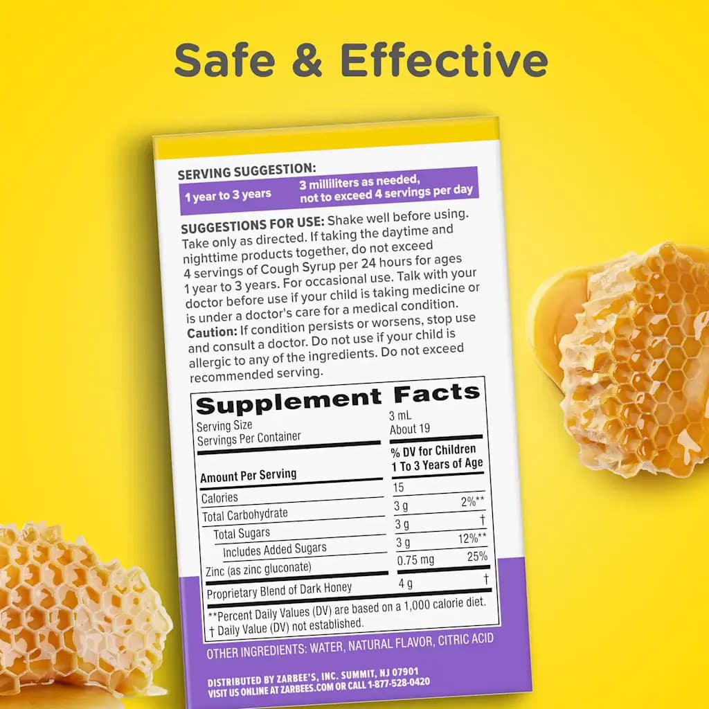 Zarbee's Naturals Baby Cough Syrup with Dark Honey and Zinc, 2 oz - Image 6