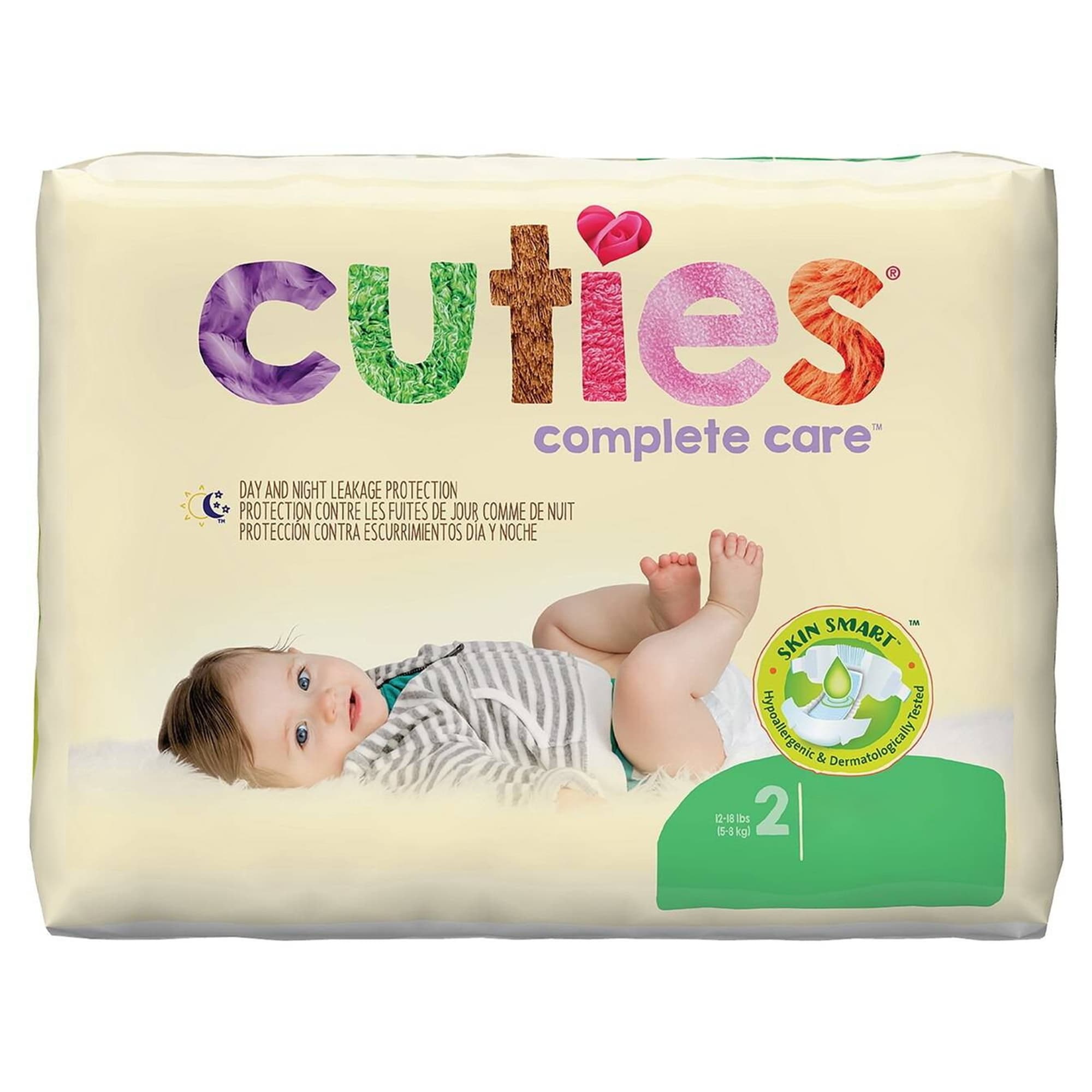 Cuties Complete Care Baby Diapers, Size 2 - Bag of 25 - Image 1