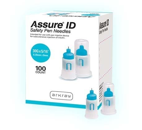 Arkray Assure ID Standard Safety Insulin Pen Needle, 30 Gauge - Box of 100 - Image 1