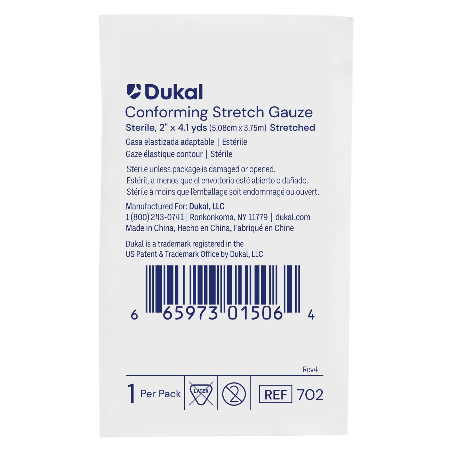 Dukal Conforming Stretch Gauze Bandage, 2 Inch x 4.1 Yard - Case of 96 - Image 1