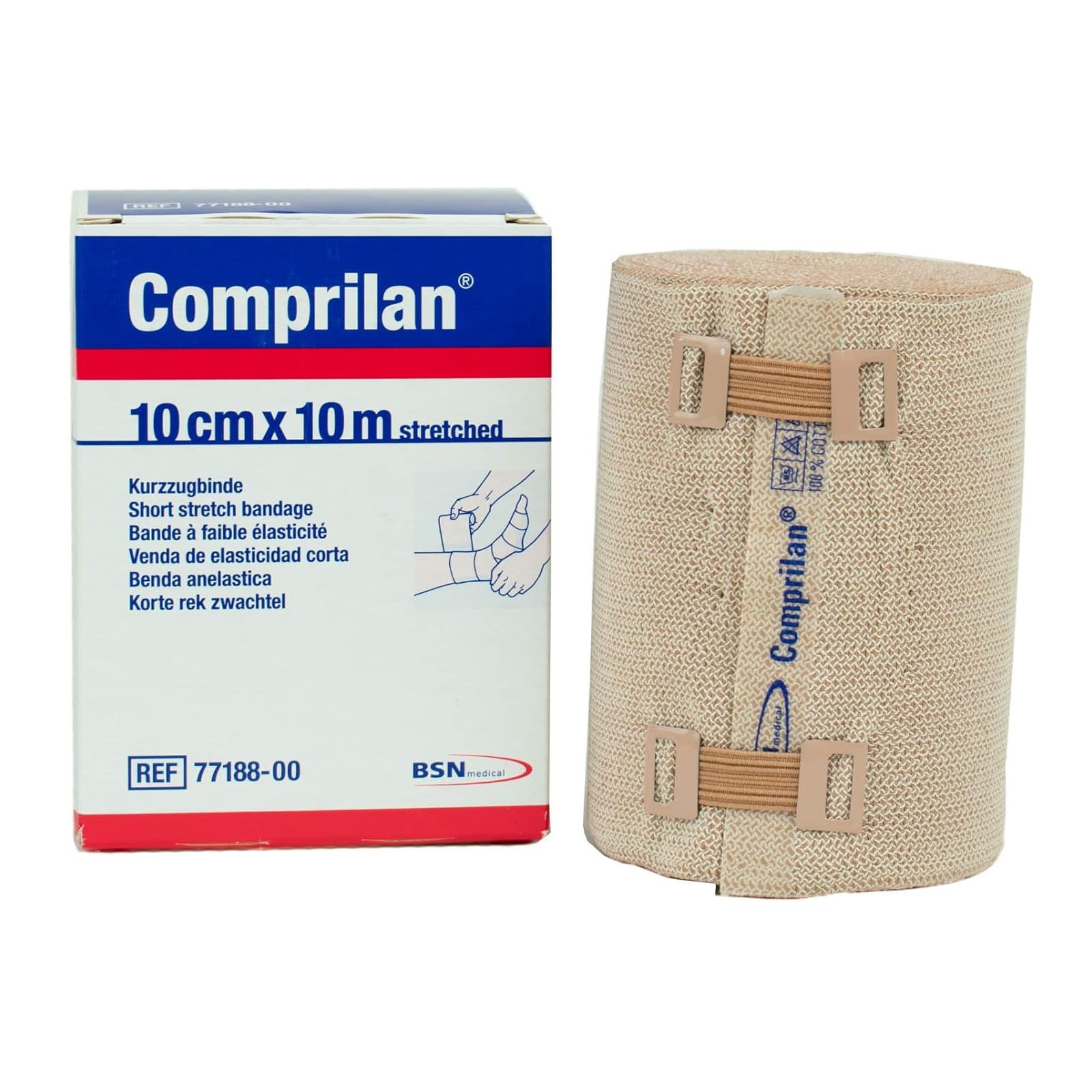 Comprilan Short Stretch Bandage, 10 cm x 10 meter - Each - Image 1