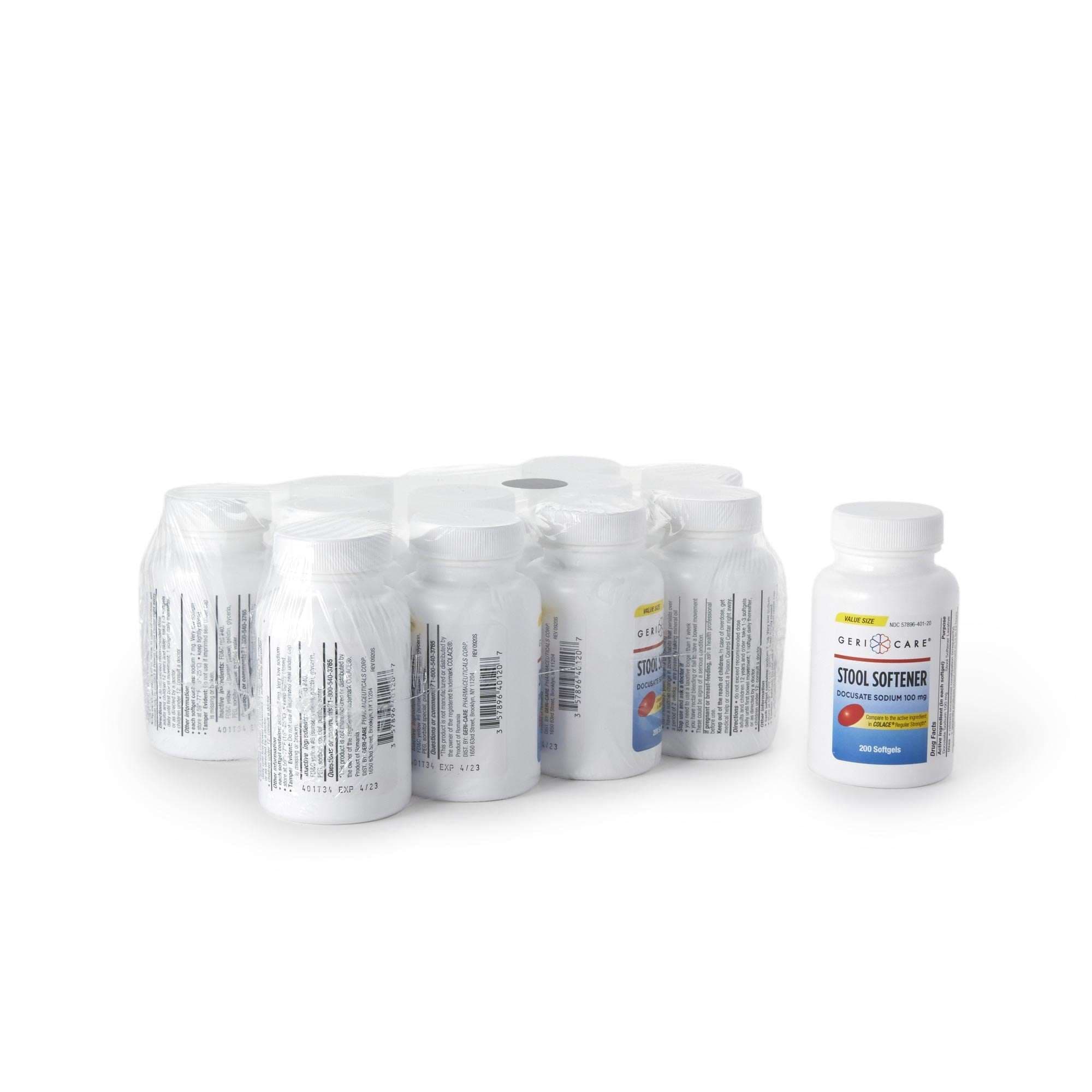 Geri-Care Stool Softener Softgel Bottle, 100 mg - Case of 2400 - Image 1