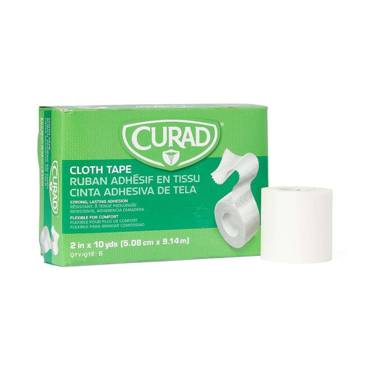 Curad Medical Tape White NonSterile, 2 Inch x 10 Yard - Box of 6 - Image 1