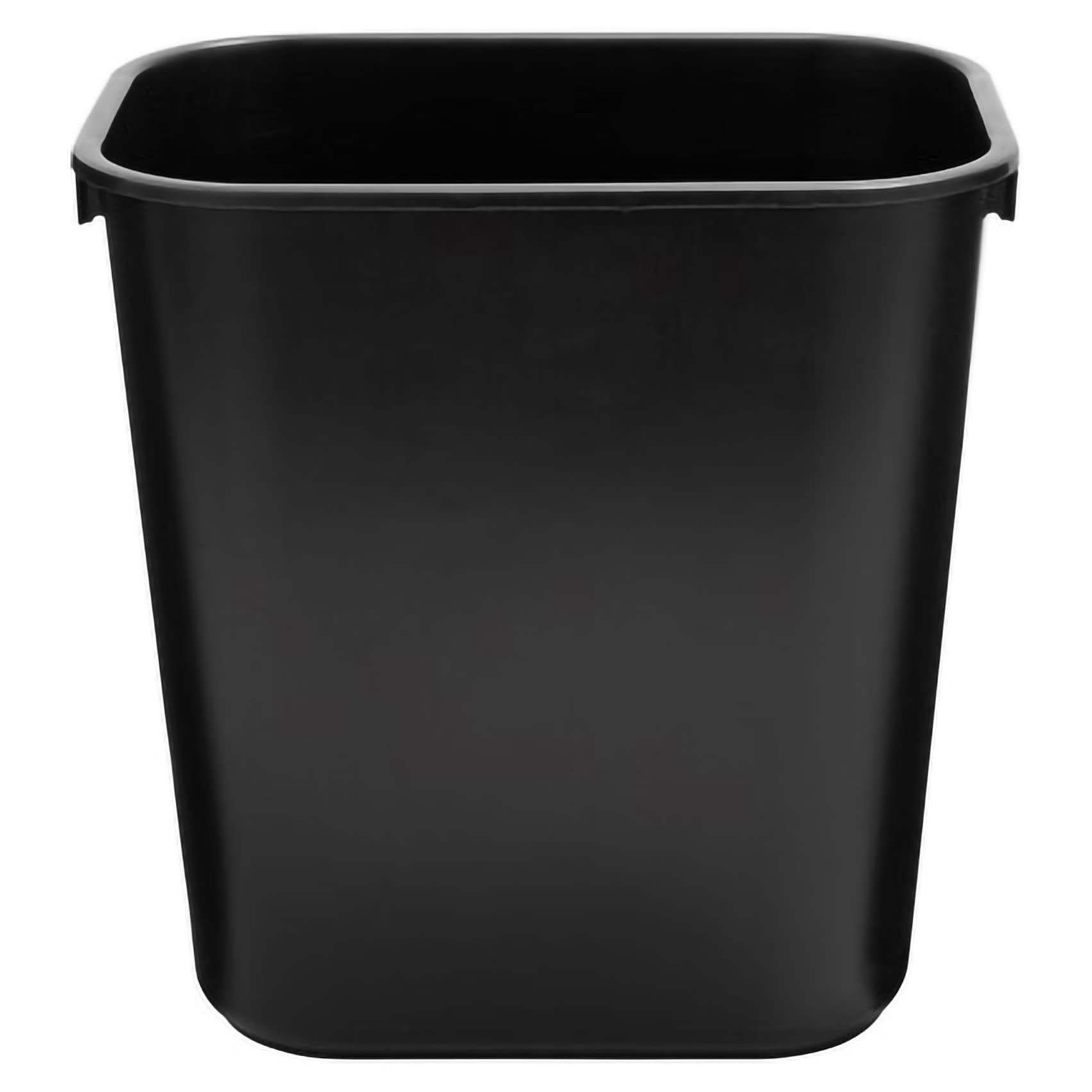 Deskside Trash Can LLDPE Rectangular, Black, 13-5/8 Quart - Each - Image 1