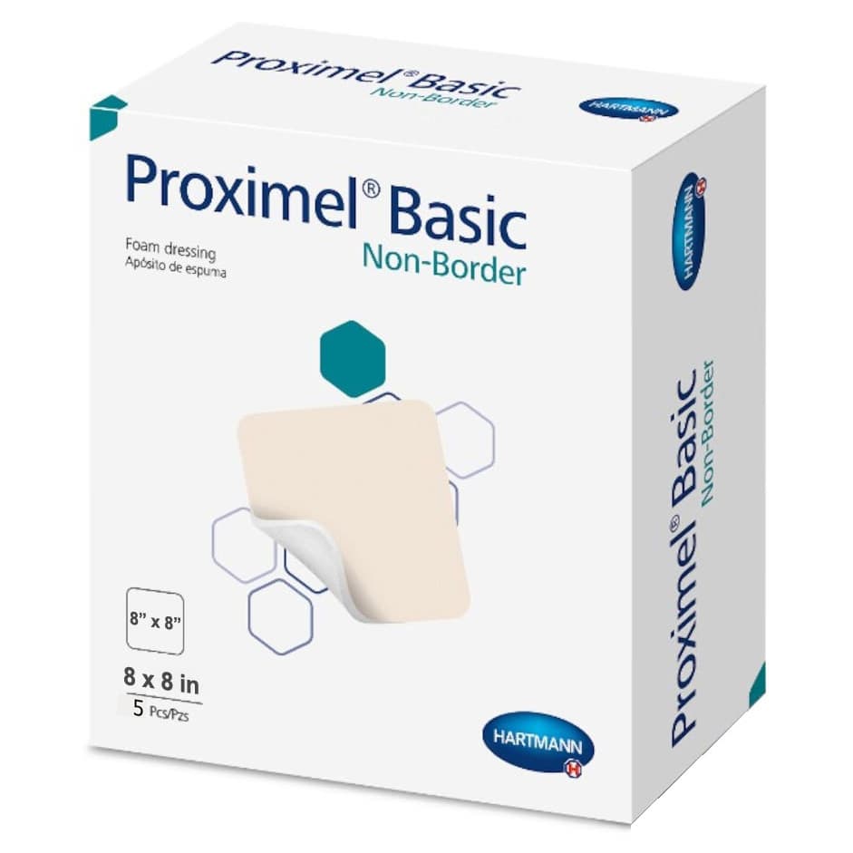 Proximel Basic Non-Border Two-Layer Polyurethane Foam Dressing, 8 X 8 Inch - Box Of 5 - Image 1