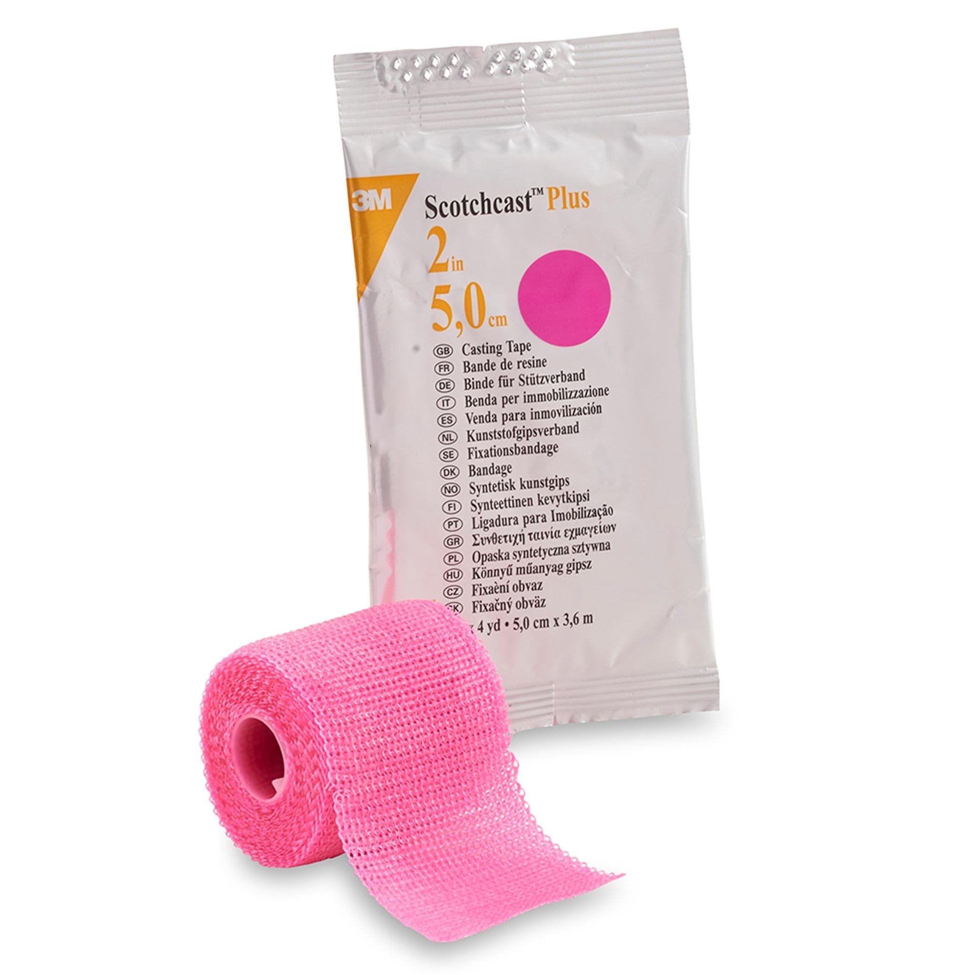 3M Scotchcast Plus Cast Tape, 2 Inch X 4 Yard, Bright Pink - Case of 10 - Image 1