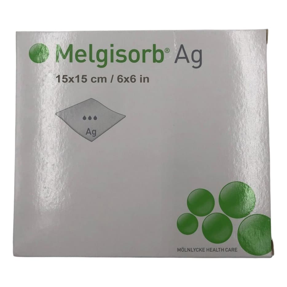 Melgisorb Ag Calcium Alginate Dressing with Silver, 6 x 6 Inch - Case of 100 - Image 1