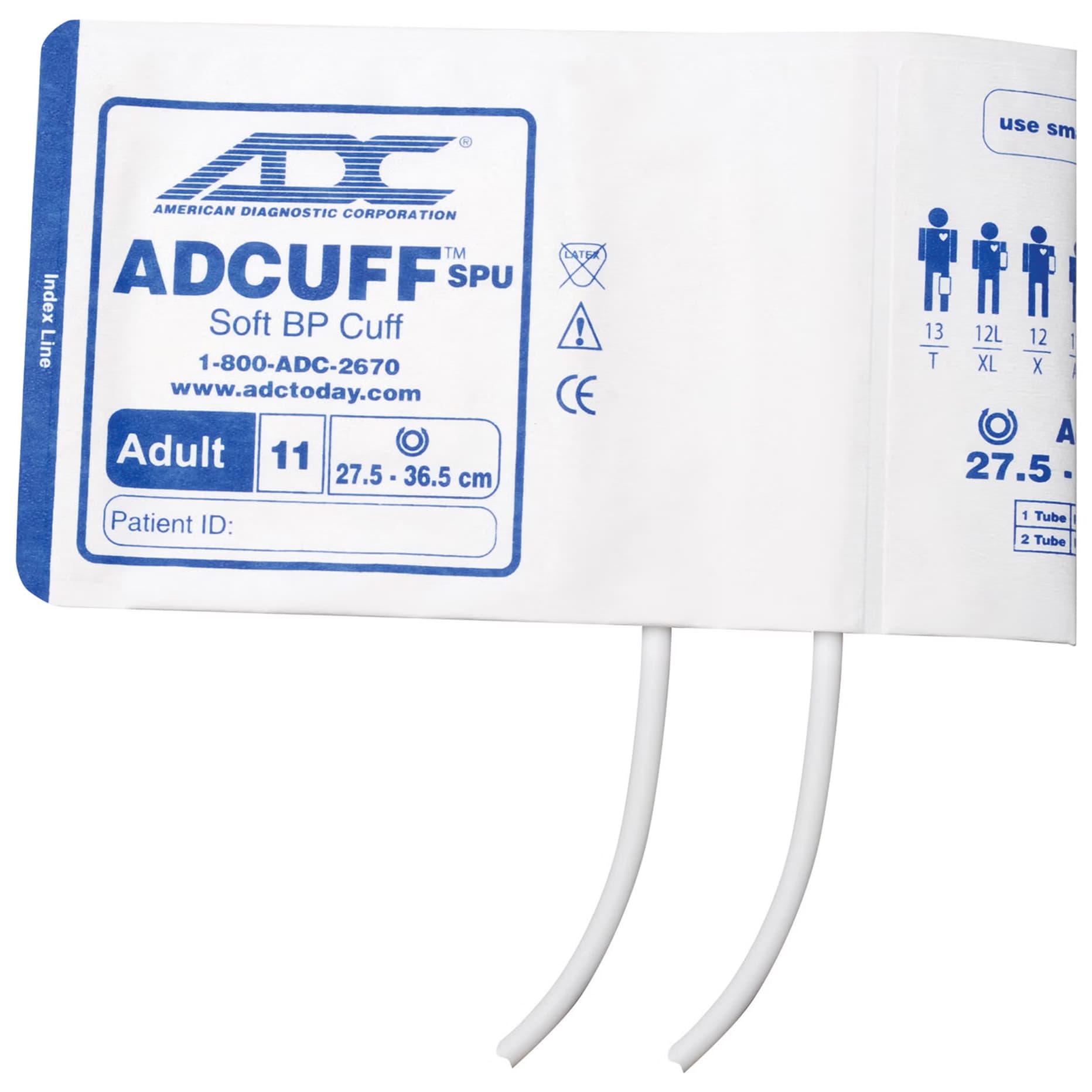 ADC Blood Pressure Cuff, Adult, Disposable, without Connector, Two Tube - Image 1