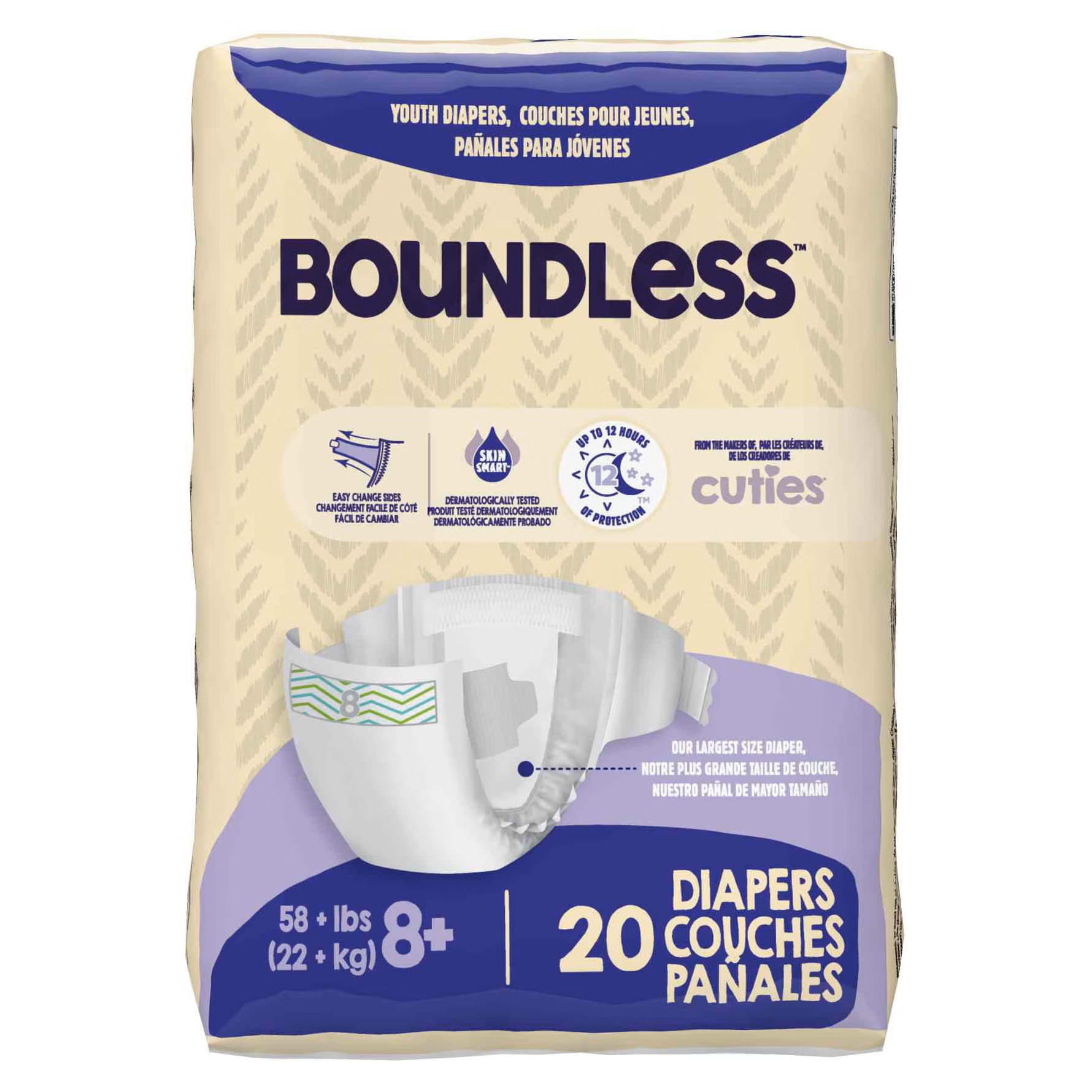 Boundless Youth Diapers, Size 8 - Image 3