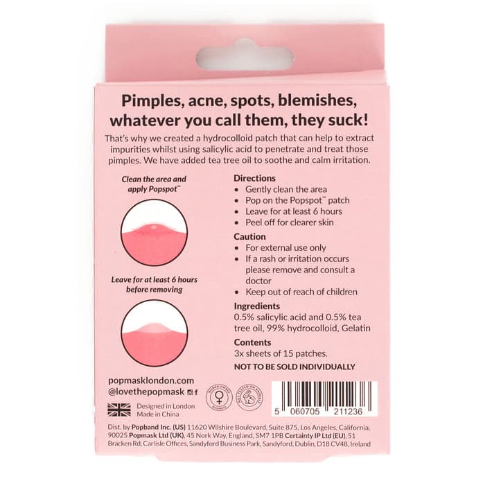 POPBAND Big Hug Breakout Period Pimple Treatment Patches - 45 ct - Each - Image 3