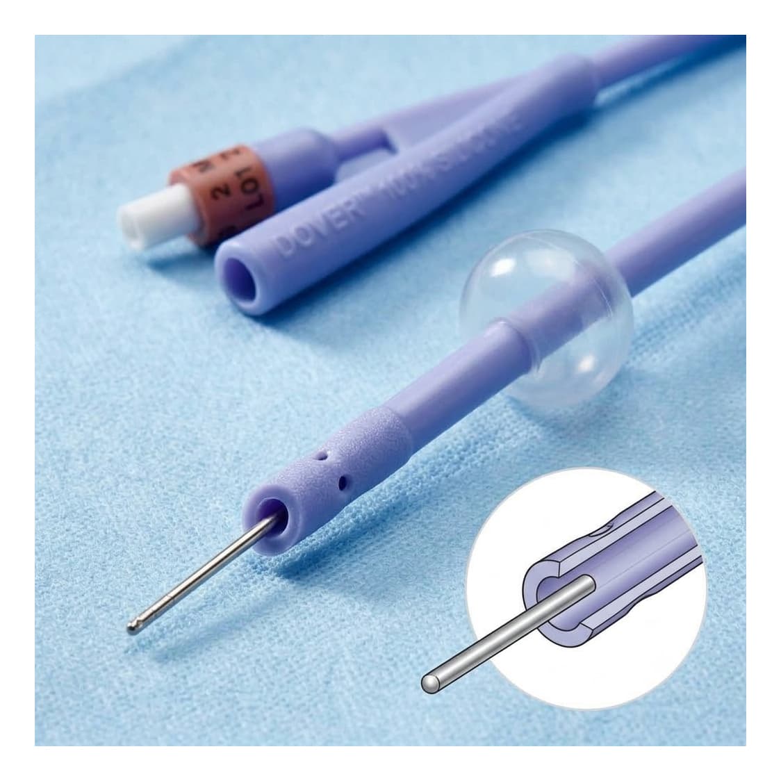 Dover 2-Way Silicone Foley Catheter, Council Tip, 5cc, 20 Fr - Each - Image 1