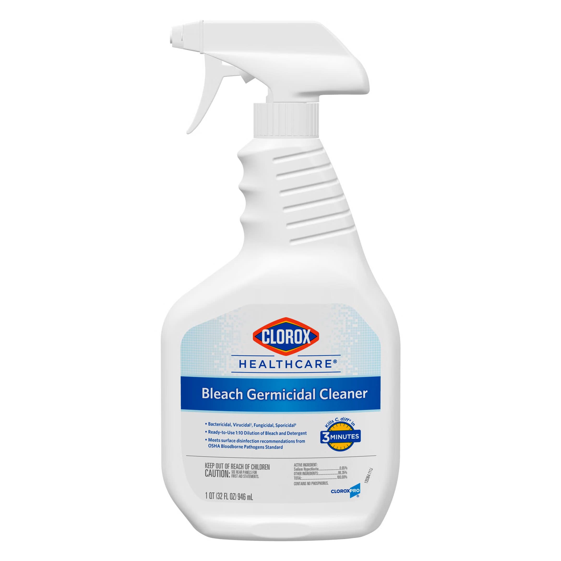 Clorox Healthcare Bleach Germicidal Surface Disinfectant Cleaner Bottle - Image 1
