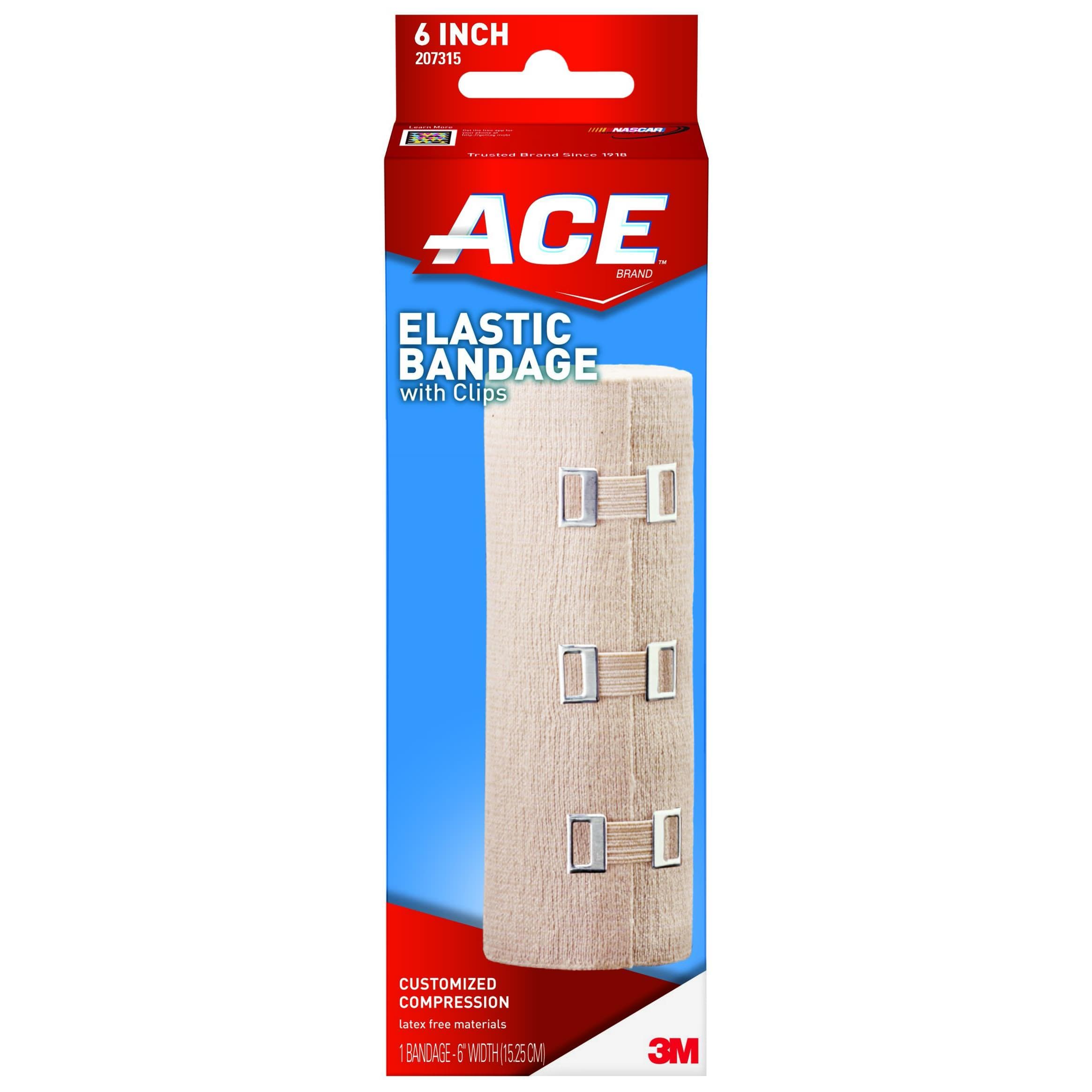 3M Ace Elastic Bandage with Metal Clips, Tan, 6 Inch - Image 1