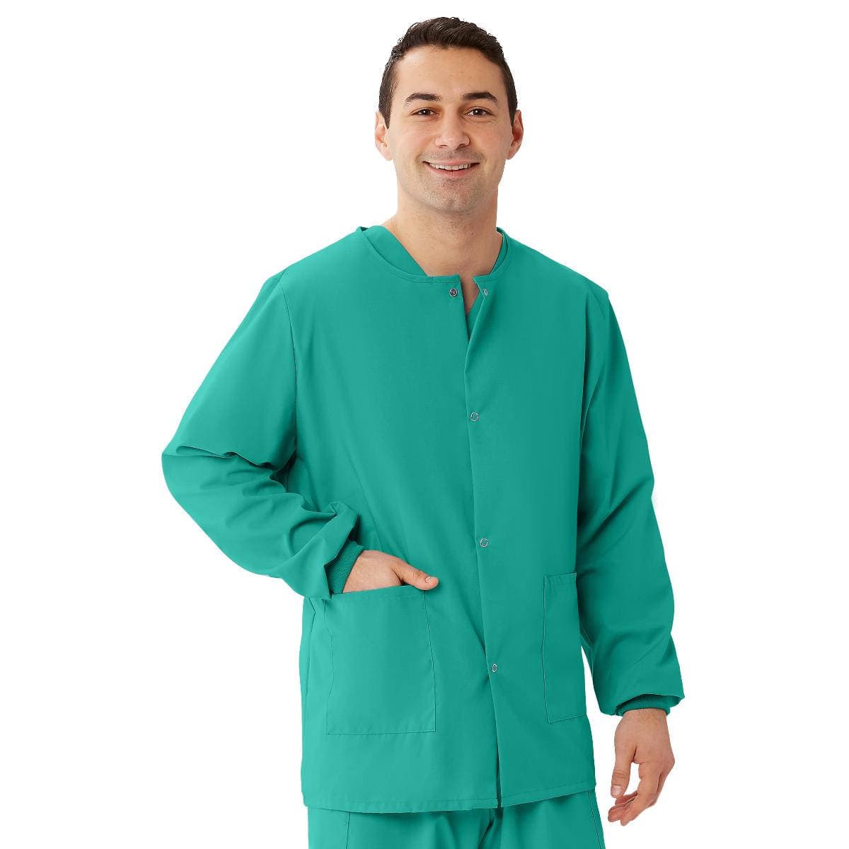 Medline Angelstat Jade Unisex Warm-Up Scrub Jacket, Angelica Color Code - Image 1