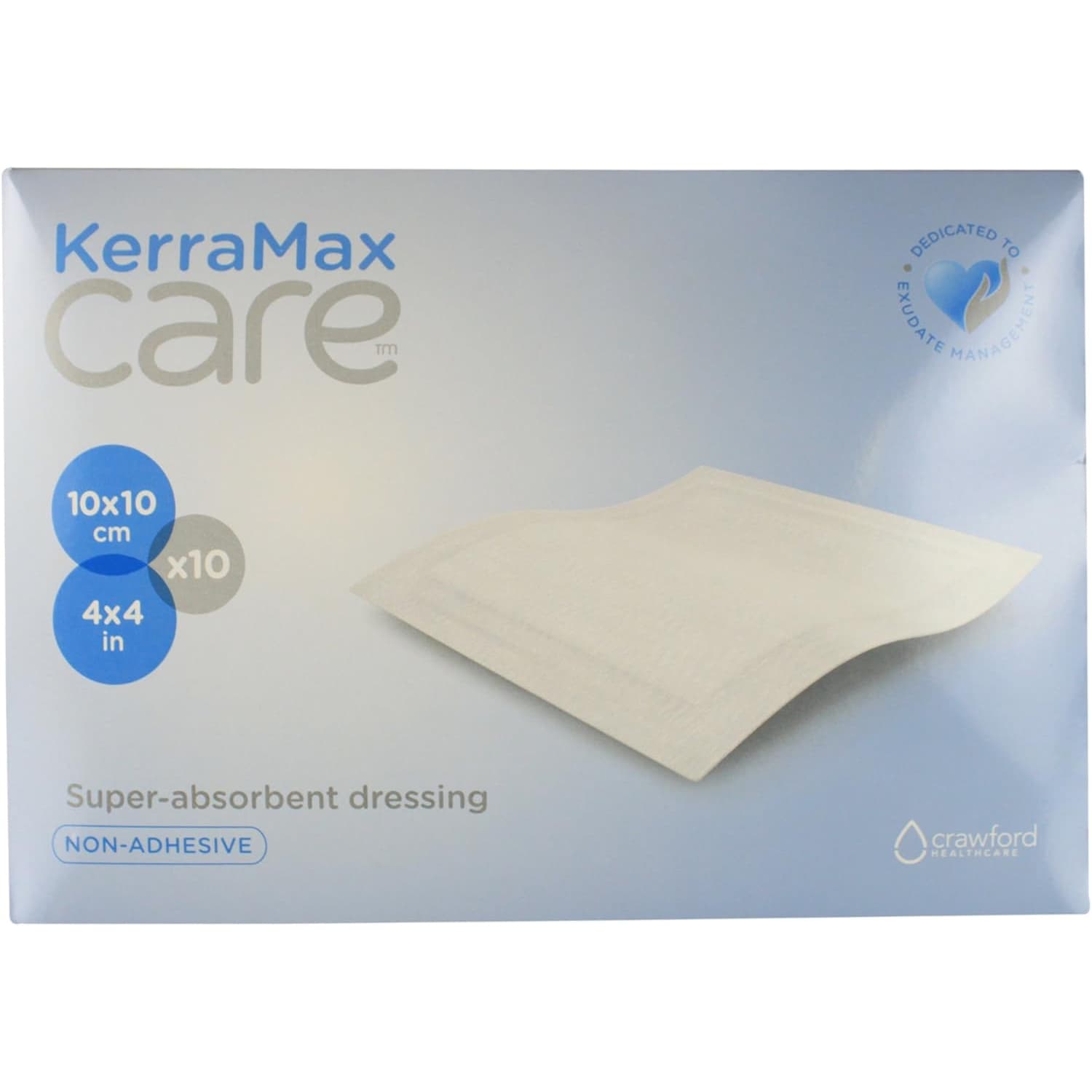 KerraMax Care Super Absorbent Dressing, 4 x 4 Inch - Box of 10 - Image 1