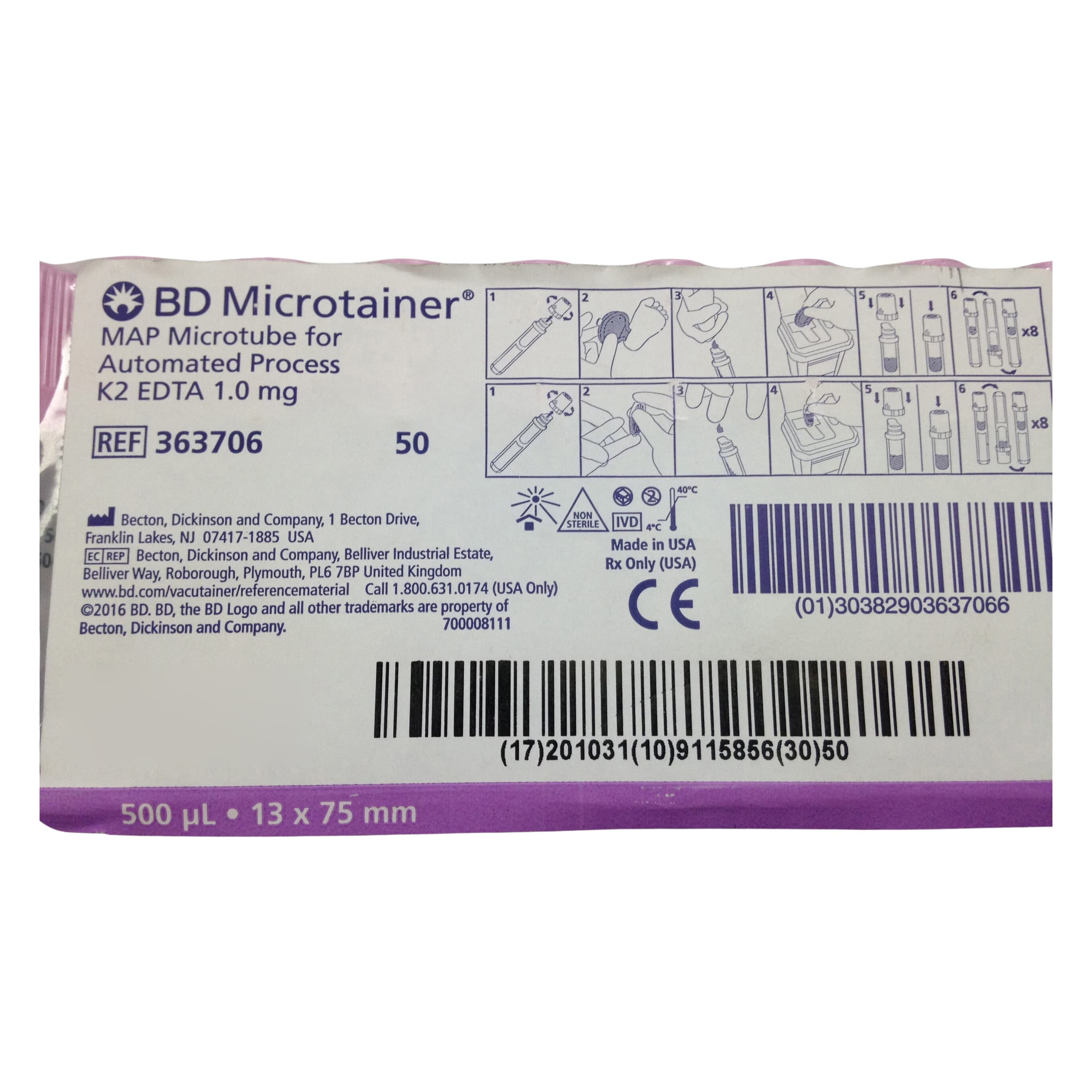 BD Microtainer MAP K2 EDTA Capillary Blood Collection Tube - Image 3