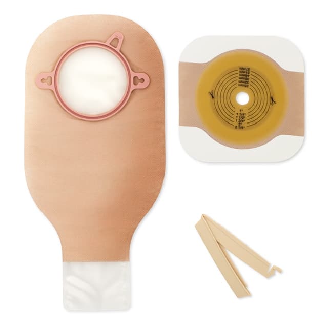 New Image 2-Piece Drainable Ostomy Kit with Flat FlexWear Barrier, Sterile, 2-1/4 Inch - Box of 5 - Image 1