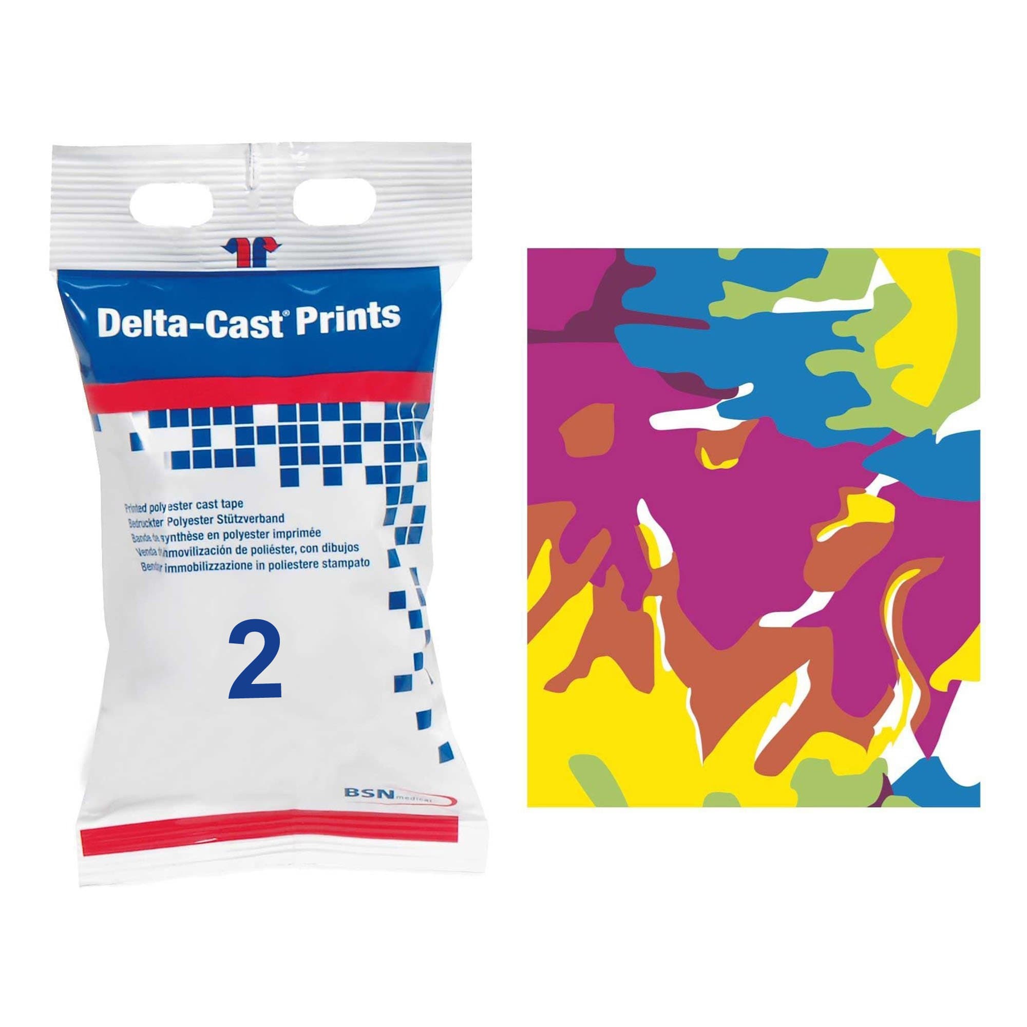 Delta Flash Print Cast Tape, Pastel Print, 2 Inch x 12 Feet - Box of 10 - Image 1
