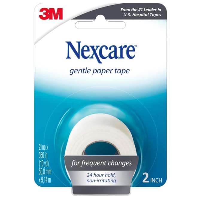 3M Nexcare Gentle Paper First Aid Tape, 2" x 10yd, Carded, White - Image 1