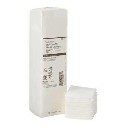 Curity USP Type VII Gauze Sponge, 3 x 3 Inch, 12-Ply - Bag of 200 - Image 1