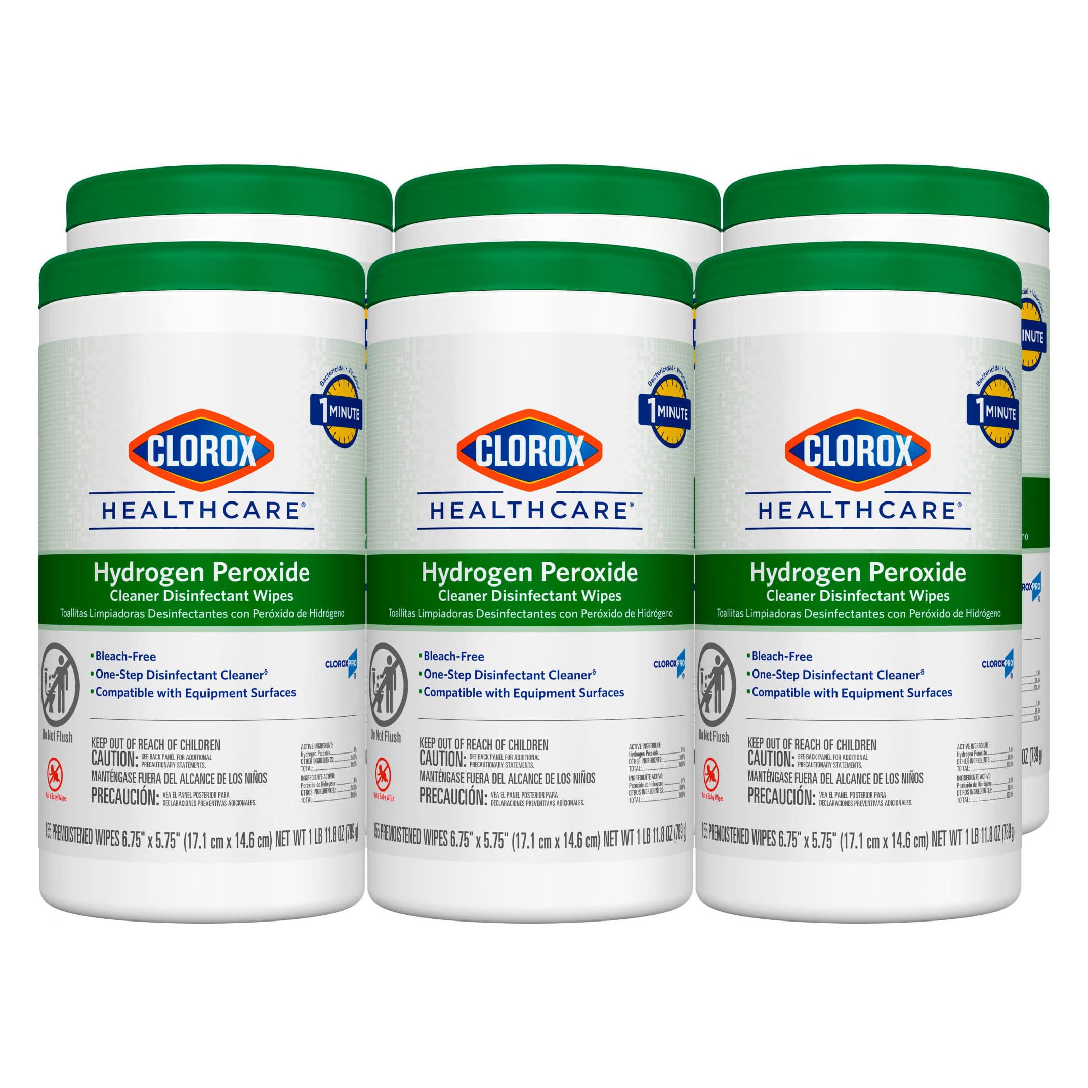Clorox Healthcare Surface Disinfectant Cleaner Wipe, 5-3/4 x 6-3/4 Inch - Image 3