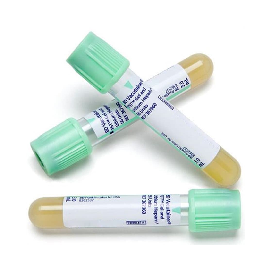 BD Vacutainer PST Blood Collection Tubes, Lithium Heparin-Separator Gel, 3 mL - Case of 1000 - Image 1