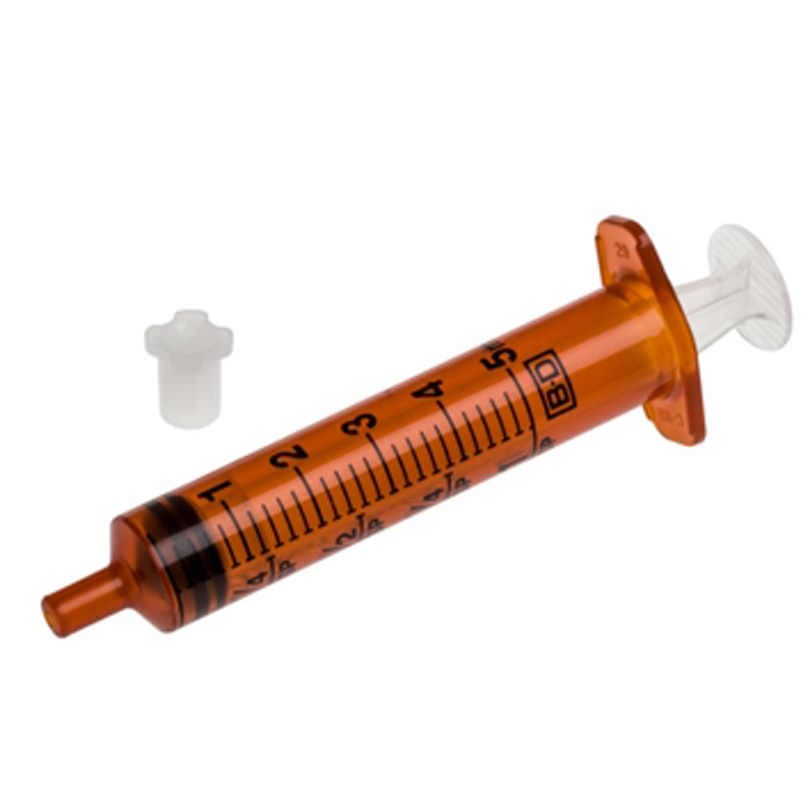 BD Oral Syringe with Tip Cap, Amber, 5 ml - Case of 500 - Image 1