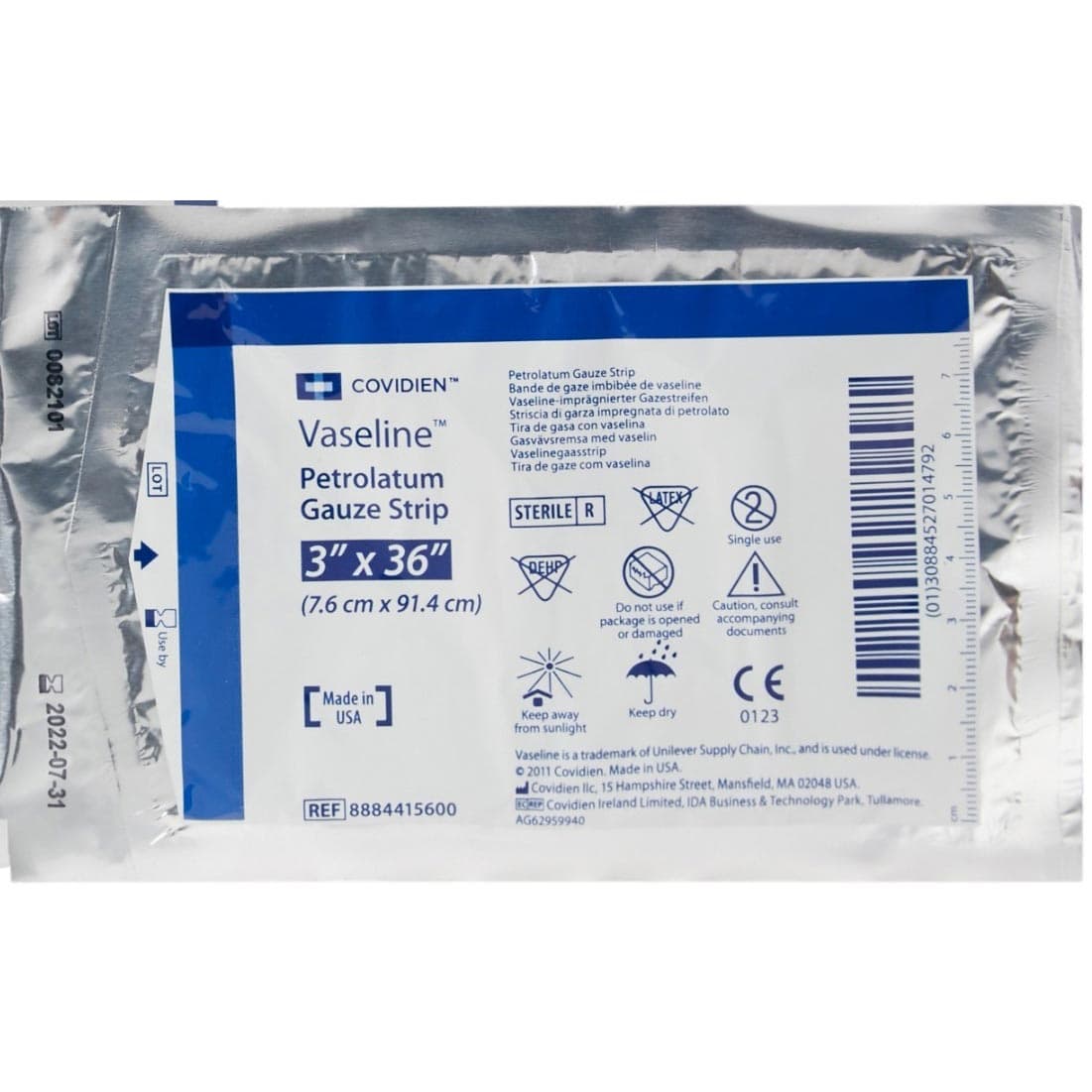 Vaseline Petrolatum Impregnated Dressing, Gauze, Sterile, 3" x 36" - Image 1