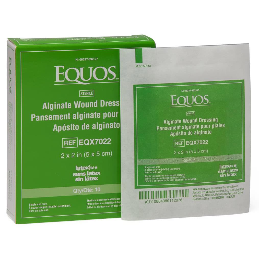 Equos Calcium Alginate Wound Dressing, Sterile , 2 x 2 Inch - Box of 10 - Image 1
