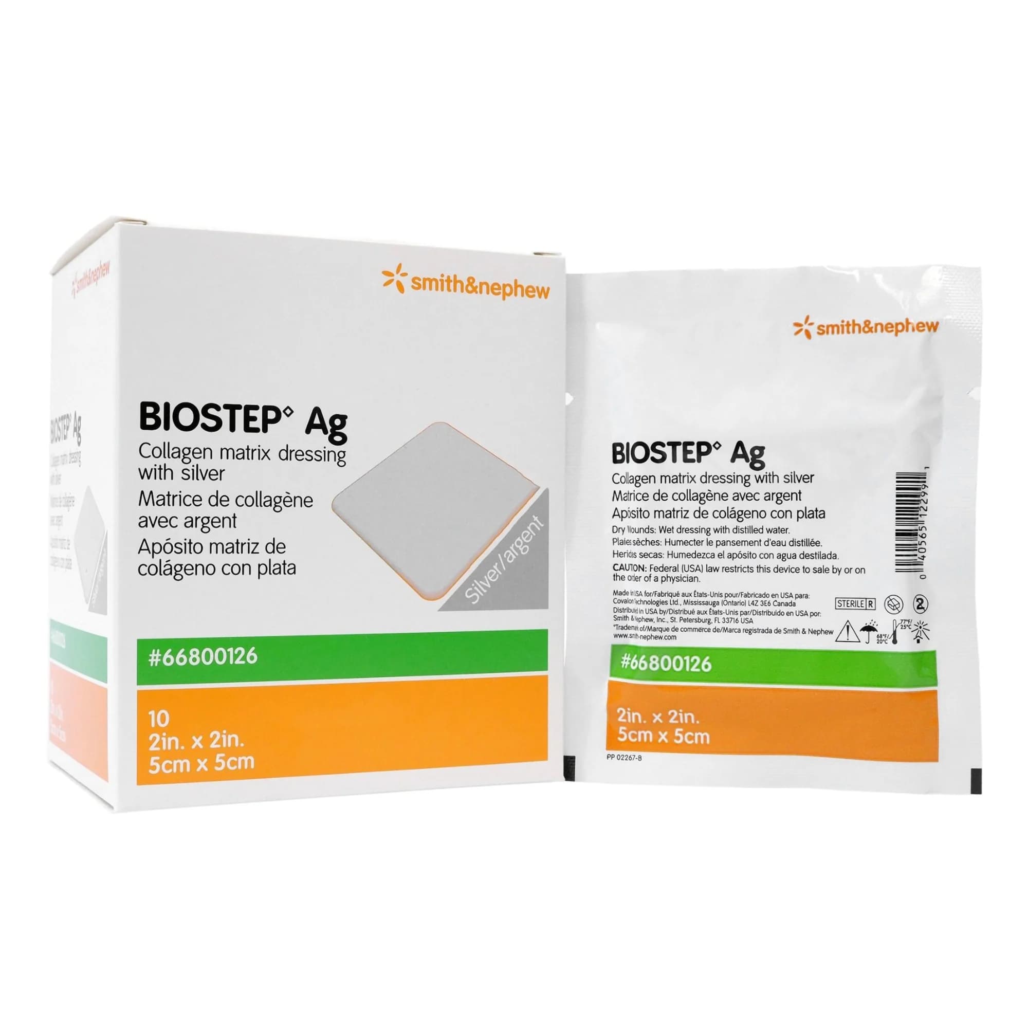 Biostep AG Collagen Matrix Dressing with Silver, 2 x 2 Inch - Case of 100 - Image 1