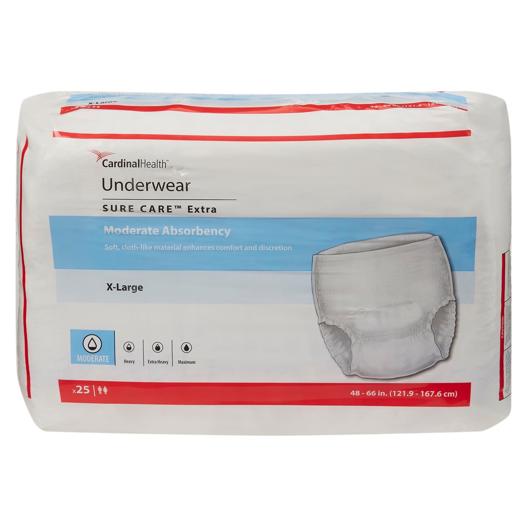 Cardinal Health Sure Care Extra Underwear, Extra Large - Case of 100 - Image 1