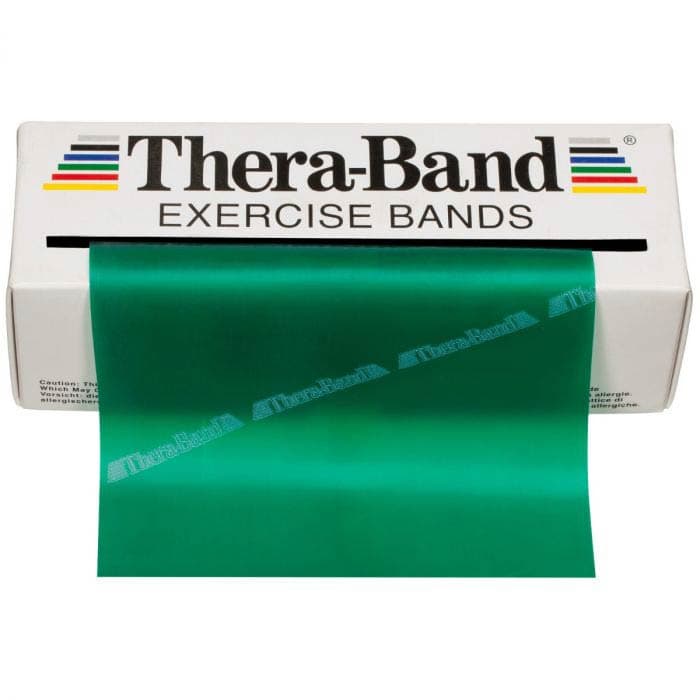 TheraBand Professional Latex Resistance Bands 5" x 6 yards Long Heavy Green - Box of 1 - Image 1