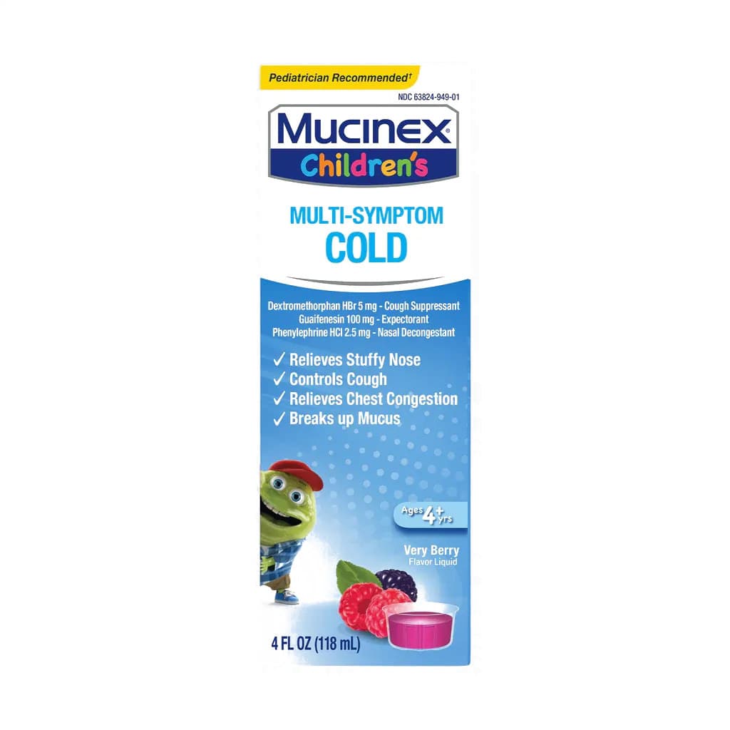 Mucinex Childrens Multi-Symptom Cold, Very Berry Flavor, 4 oz - 1 Each - Image 1