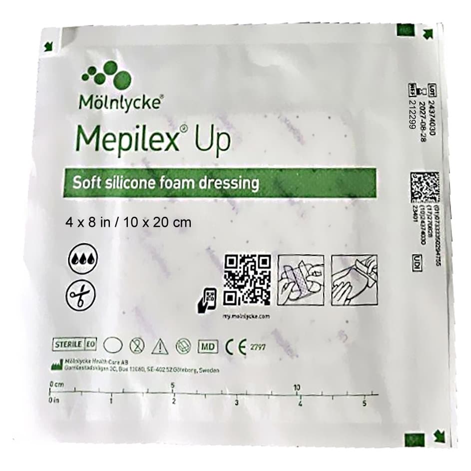 Mepilex UP Non-Bordered Foam Dressing, 4 x 8 Inch - Each - Image 1