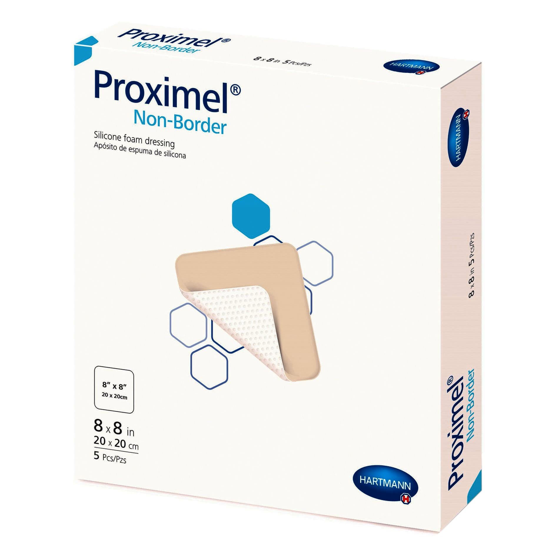 Proximel Non-Border Three-Layer Silicone Foam Dressing 8 X 8 Inch Sterile - Case Of 50 - Image 1