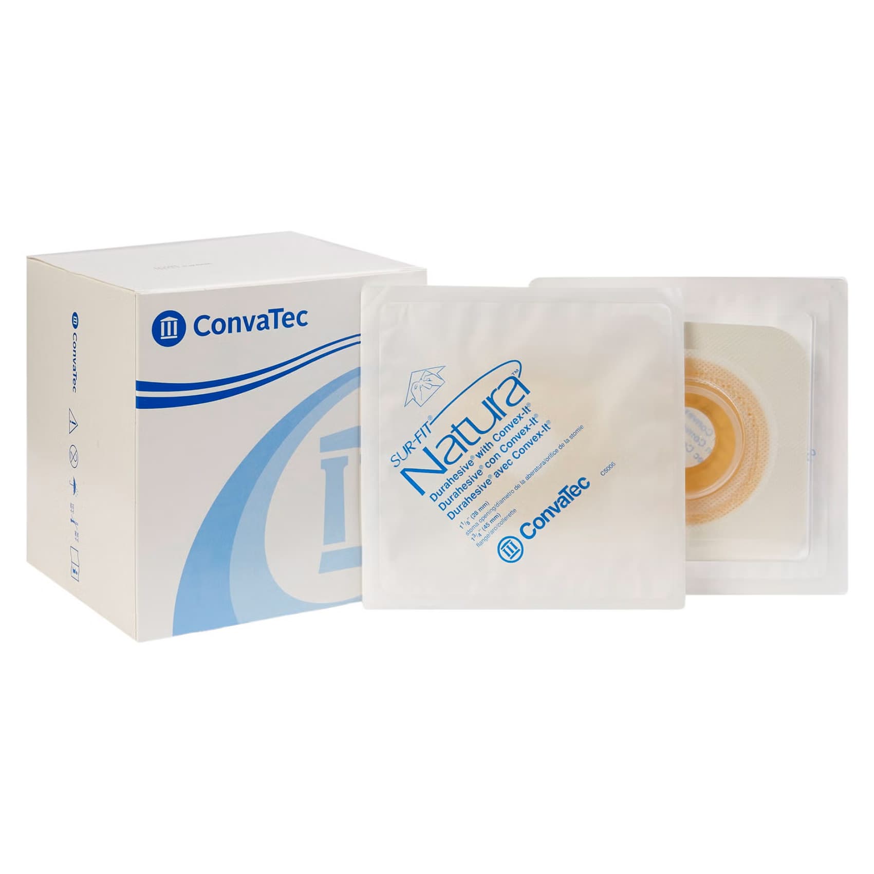Natura Durahesive Moldable Skin Barrier with Accordion Flange, 1-1/8" - Box of 10 - Image 1