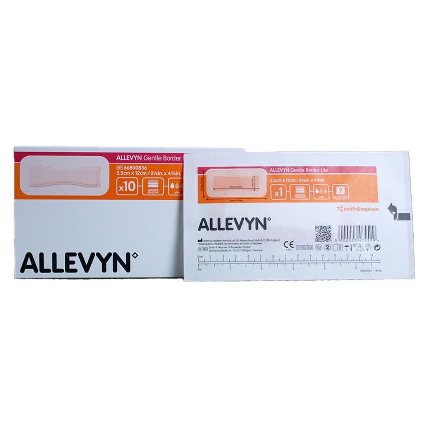 Allevyn Gentle Border Lite Silicone Gel Adhesive Hydrocellular Foam Dressing - Box of 10 - Image 1