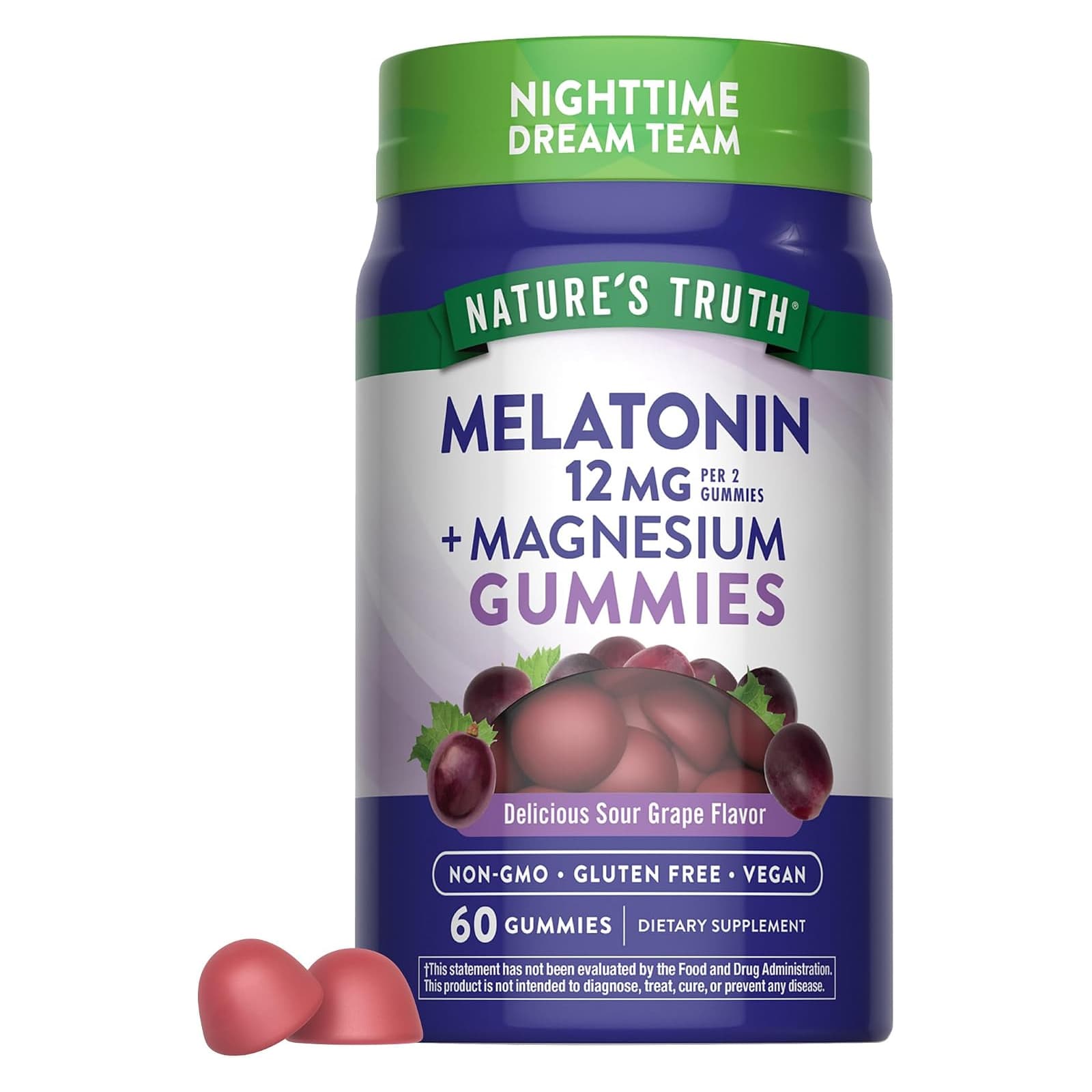 Nature's Truth Melatonin 12mg + Magnesium Gummies - Image 1