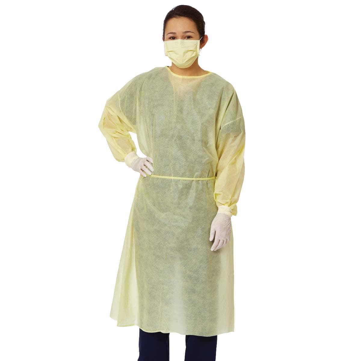 Medline Medium-Weight Cover Gown with Side and Neck Ties - Image 2
