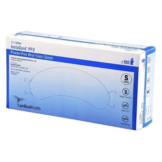 Cardinal Health InstaGard Vinyl Examination Gloves, Large - Box of 150 - Image 1
